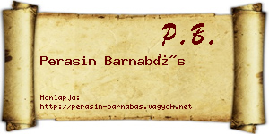 Perasin Barnabás névjegykártya